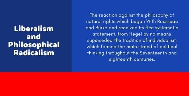 Liberalism and Philosophical Radicalism